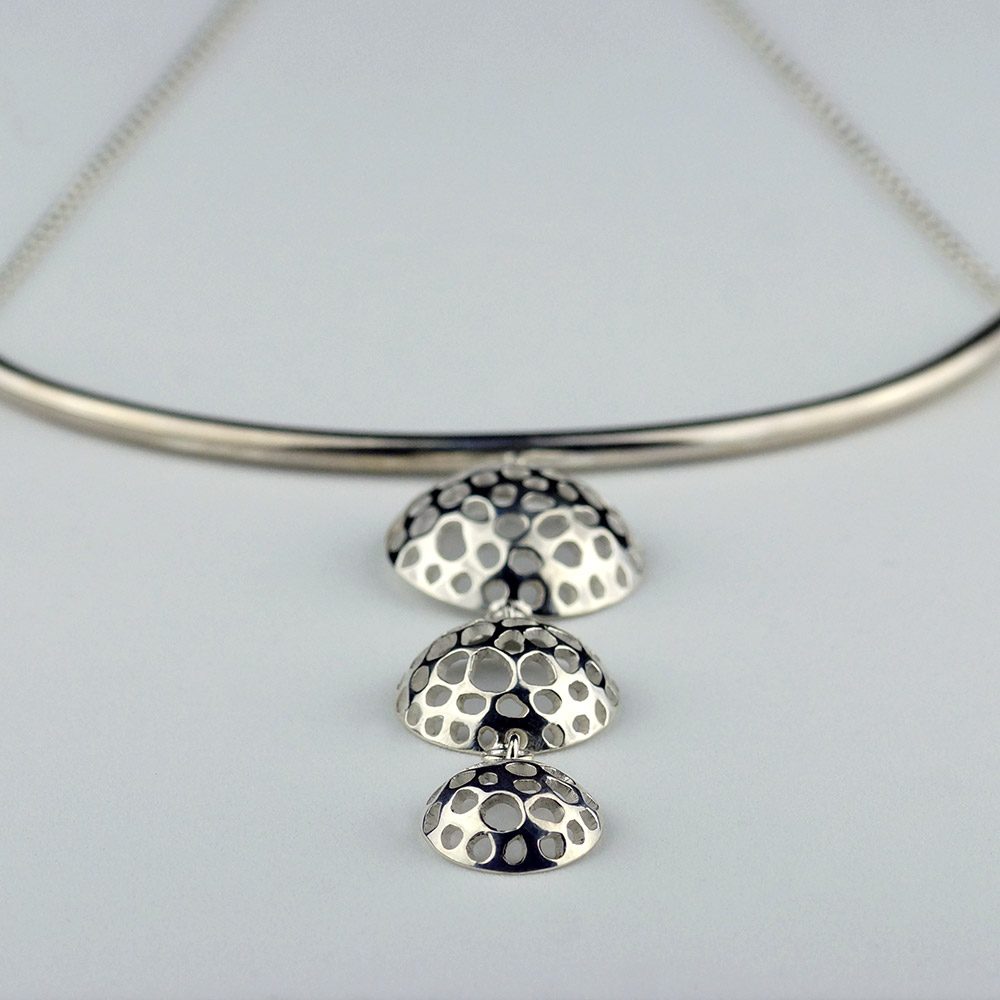 Holed Silver Necklace Trio