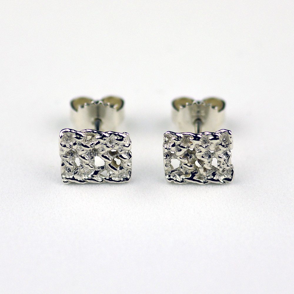 Entwined Silver Rectangular Earrings