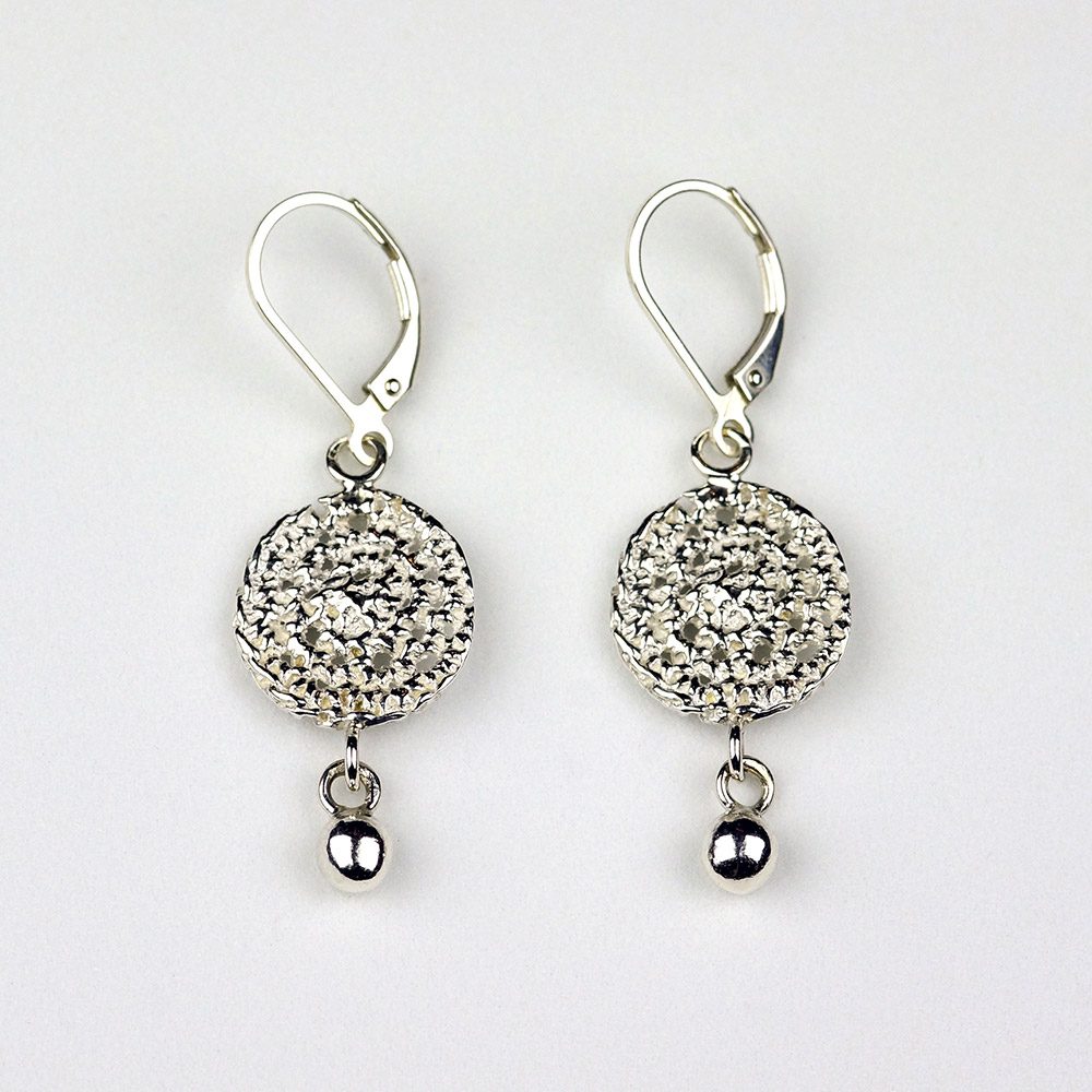 Entwined Silver Earrings with Silver Ball